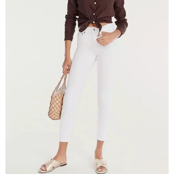 J Crew Womens Size 25 White 9" Mid Rise Toothpick Skinny Jeans Cotton Stretch - Picture 11 of 11